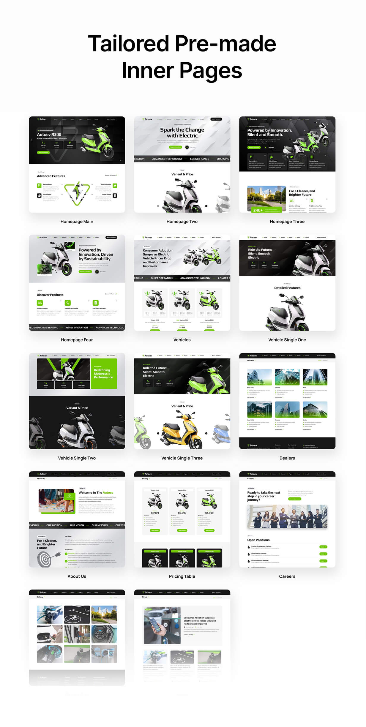 Electric Vehicle Charging EV Dealer Website Template - Autoev