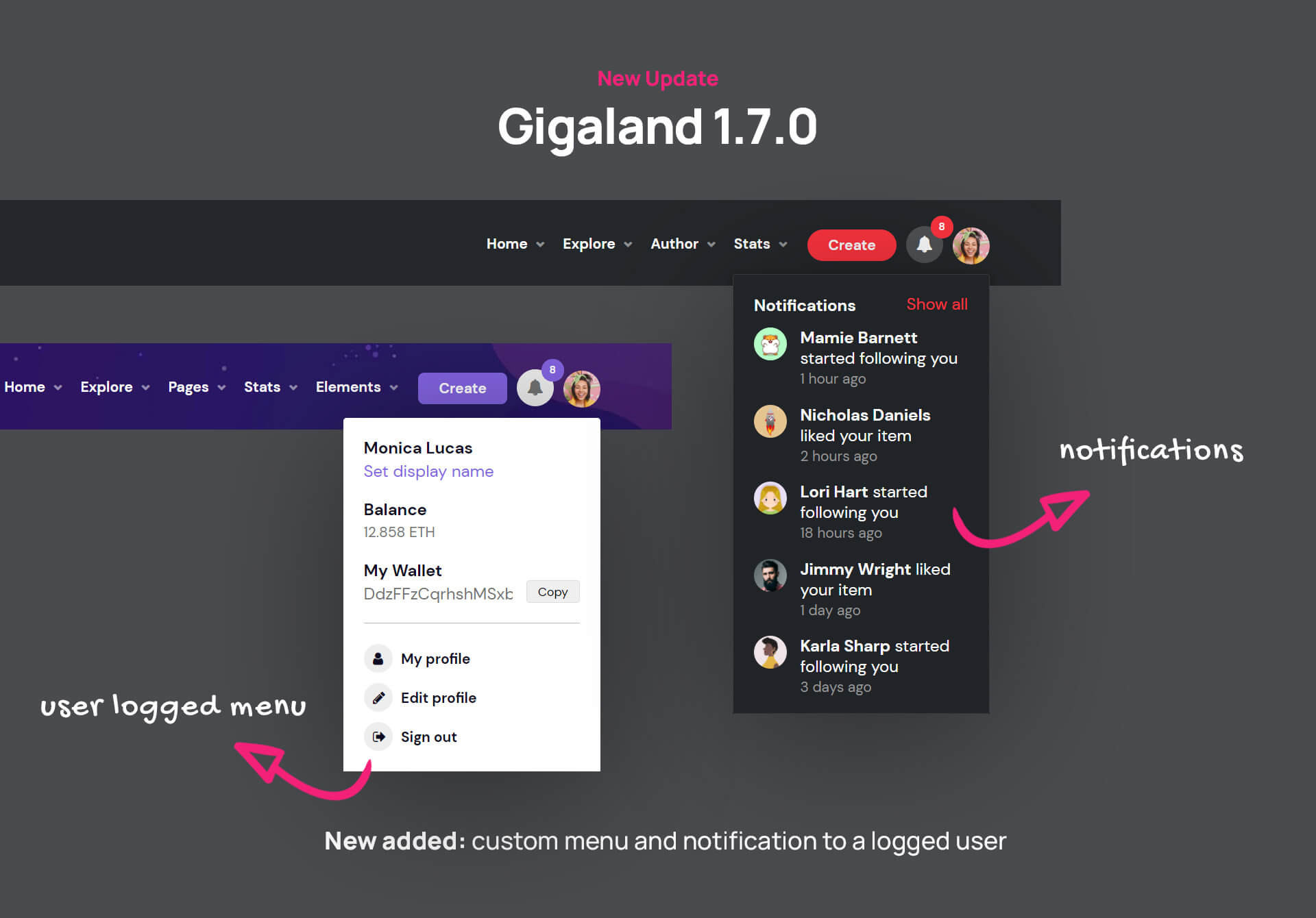 Gigaland - NFT Marketplace HTML Template + RTL - 9