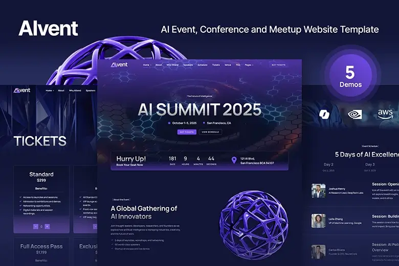 Aivent - AI Event, Conference and Meetup HTML Template