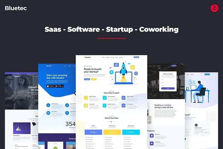 Bluetec - Saas, IT Software, Startup and Coworking Website Template