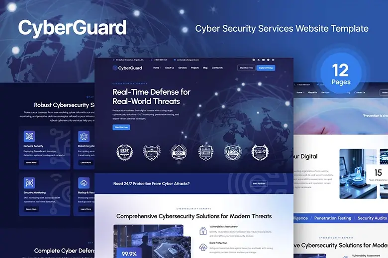 CyberGuard - Cyber Security Network Services HTML Template