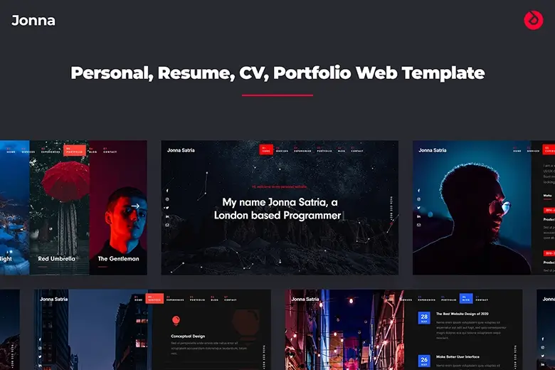 Jonna - Personal / Resume / Portfolio Website Template