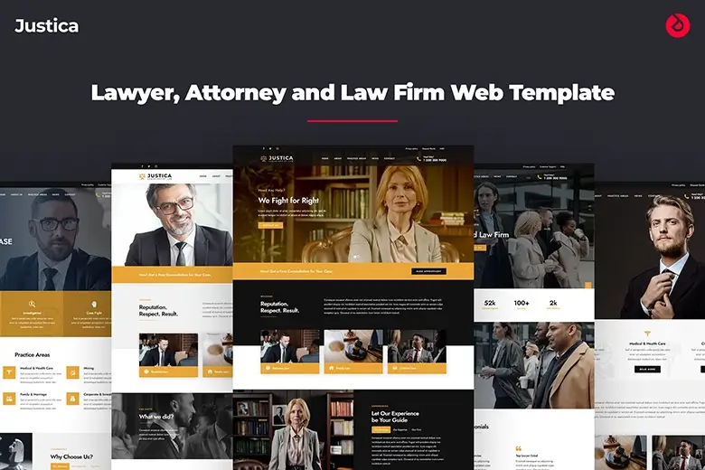 Justica - Lawyer, Attorney and Law Firms Website Template