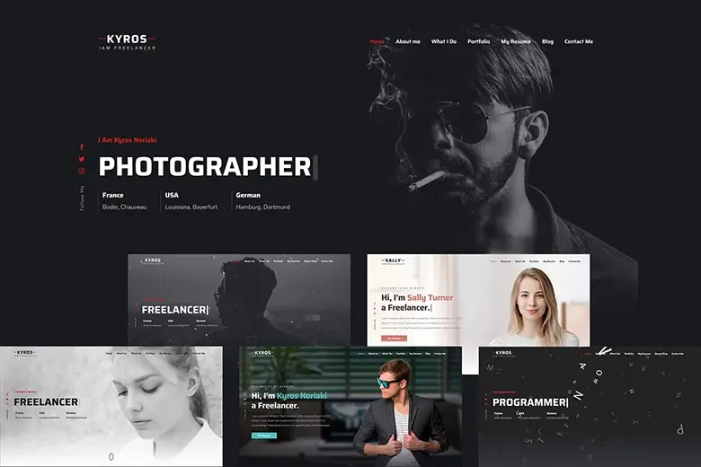Kyros - Personal Portfolio CV Resume One Page Template