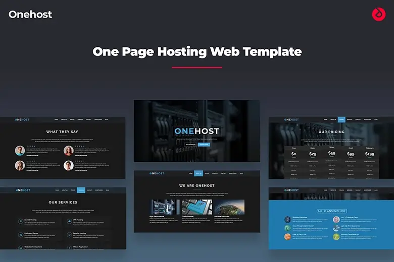 Onehost - One Page Hosting Bootstrap 5 Website Template