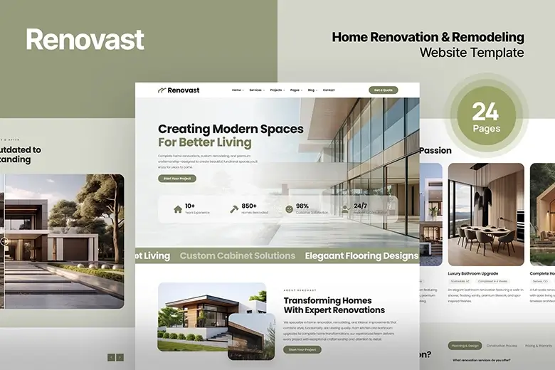 Renovast - Home Renovation & Remodeling Services HTML Template