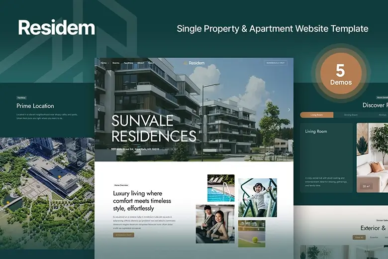 Residem - Single Property and Apartment Website Template