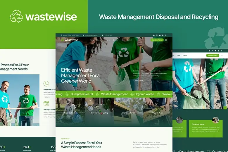 Wastewise — Waste Management Disposal and Recycling Website Template