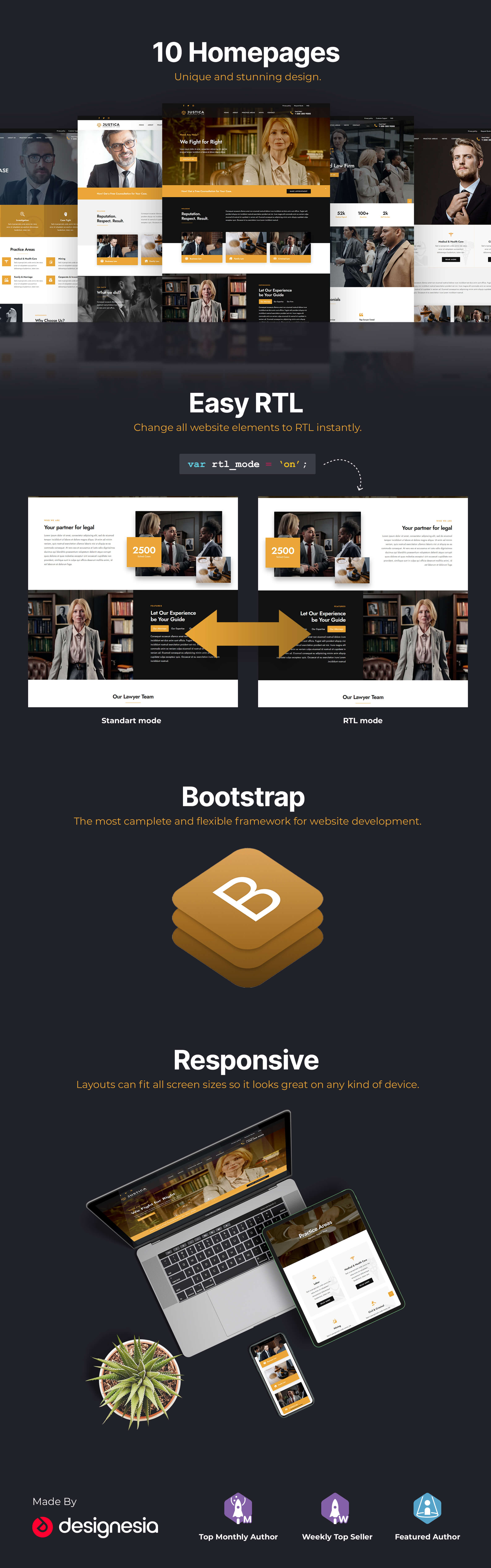 Justica - Lawyer, Attorney and Law Firms Website Template